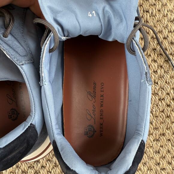 Men’s Loro Piana Weekend Walk Evo Blue Sneaker Men’s size 41EU - Picture 7 of 8